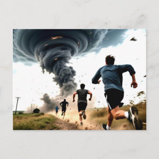 Cartão Postal Caçador de Tornado Engraçado