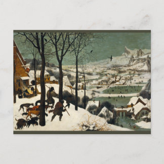 Cartão Postal Caçadores na neve por Pieter Bruegel, o Velho