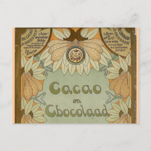 Cartão Postal Cacao en Chocolaad Dutch Chocolate 1900