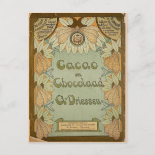 Cartão Postal Cacao en Chocolaad Dutch Chocolate 1900