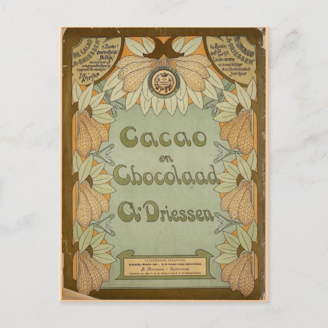 Cartão Postal Cacao en Chocolaad Dutch Chocolate 1900 (Frente)
