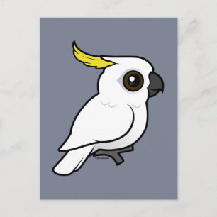 Cartão Postal Cacatua com crista de enxofre Birdorable