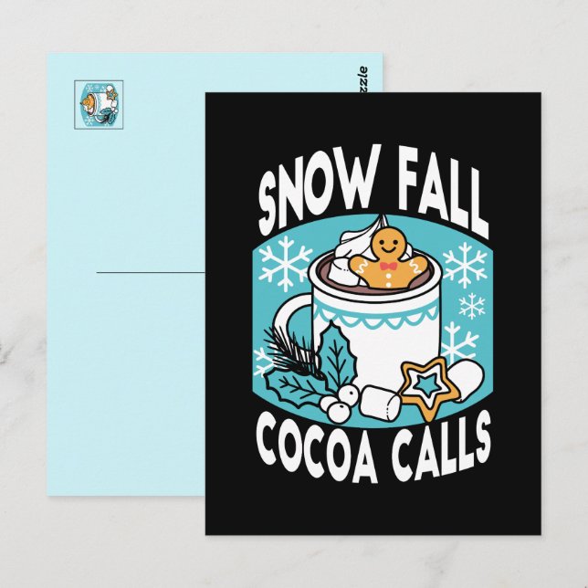 Cartão Postal Cacau quente e berço de inverno - Chamadas de Caca (Frente/Verso)