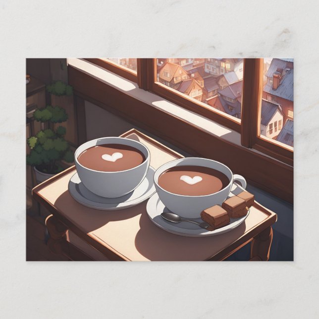 Cartão Postal Cacau quente, Posto (Frente)