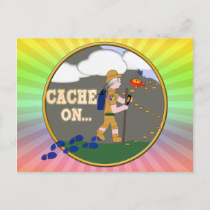 CARTÃO POSTAL CACHE ON! AVÓ DO GEOCACHING CABELOS GRISALHOS