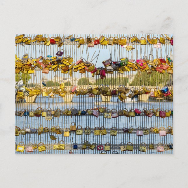 Cartão Postal Cachinhos de amor em Pont de Solferino - Paris, Fr (Frente)