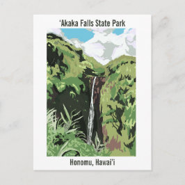 Cartão Postal Cachoeira Akaka Hawaii Cachoeira Paisagem Tropical