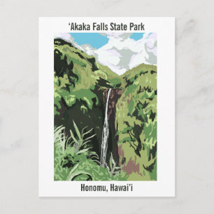 Cartão Postal Cachoeira Akaka Hawaii Cachoeira Paisagem Tropical