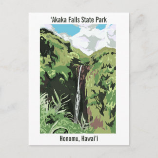 Cartão Postal Cachoeira Akaka Hawaii Cachoeira Paisagem Tropical