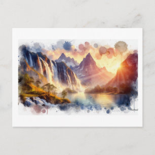 Cartão Postal Cachoeira da Montanha Ensolarada,