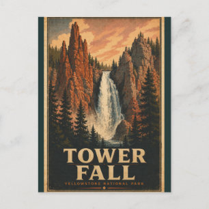 Cartão Postal Cachoeira da Torre Parque Nacional de Yellowstone