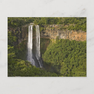Cartão Postal Cachoeira de Chamarel-mais alta em Maurício, mais