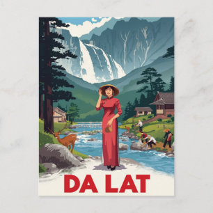 Cartão Postal Cachoeira de Da Lat & Ao Dai