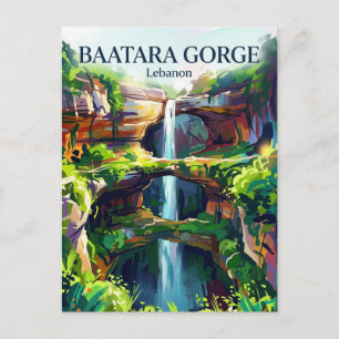 Cartão Postal Cachoeira do Desfiladeiro Baatara Líbano