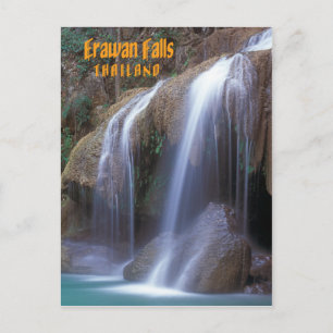 Cartão Postal Cachoeira Erawan Tailândia falsa