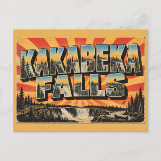 Cartão Postal Cachoeira Kakabeka ON Niágara do Norte Arte