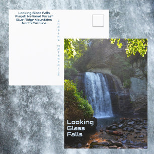 Cartão Postal Cachoeira Looking Glass Falls Montanhas Blue Ridge