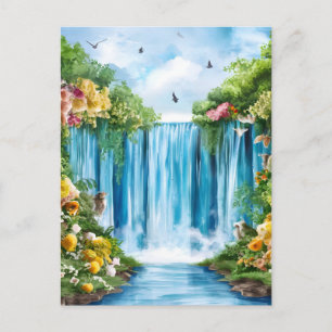 Cartão Postal Cachoeira pintada à aquarela