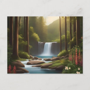 Cartão Postal Cachoeira Tranquila Um Refúgio Pacífico