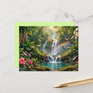 Cartão Postal Cachoeiras Arco-íris Beija-flores Esconderijo Trop