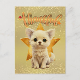 Cartão Postal Cachorrinho Agradecido de Olhos Estrelados