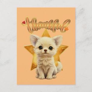 Cartão Postal Cachorrinho Agradecido de Olhos Estrelados