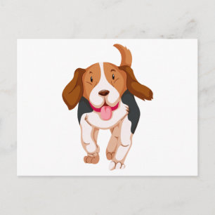 Cartão Postal Cachorrinho Beagle Olá Obrigado Amor Saudade