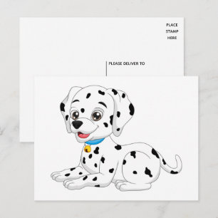 Cartão Postal Cachorrinho Bonito Amor Te Misse Bem-vindo Dálmata
