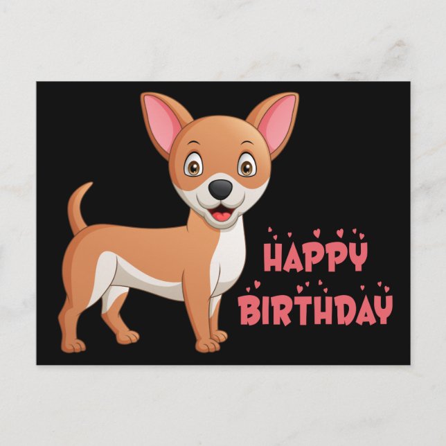 Cartão Postal Cachorrinho Engraçado Desenho Animado Chihuahua Fo (Frente)