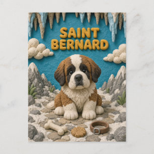 Cartão Postal Cachorrinho Fofo do São Bernardo, Cachorro Bebê