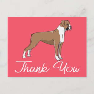 Cartão Postal Cachorrinho Fofo Rosa Cachorro Boxer Desenho Anima