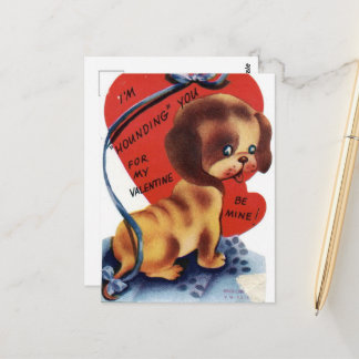 Cartão Postal Cachorro Adorável do Dia dos Namorados