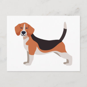 Cartão Postal Cachorro Beagle Fofo Desenho Animado Cachorrinho O