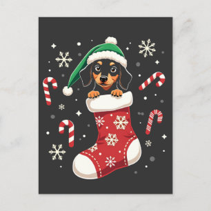 Cartão Postal Cachorro Beagle Vestindo os amantes de Natal do Pa