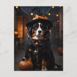 Cartão Postal Cachorro Bernês Spooktacular: Um Halloween Howl-o-