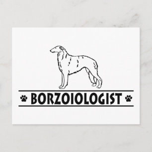 Cartão Postal Cachorro Borzoi Humoroso