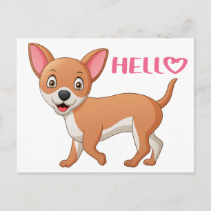 Cartão Postal Cachorro Cachorro Bonito Pensando em você Olá Ch