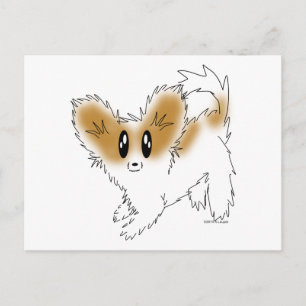 Cartão Postal Cachorro Cachorro Escruffy Papillon