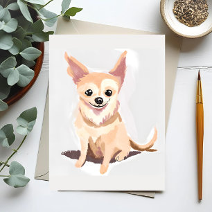 Cartão Postal Cachorro Chihuahua Cachorro Fofo Pet Filhote Aqu