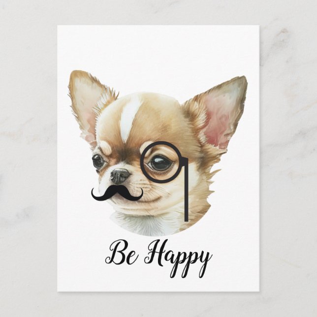 Cartão Postal Cachorro Chinhuahua Cachorro (Frente)