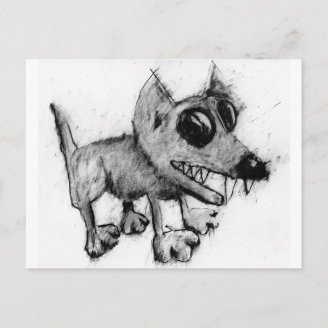 Cartão Postal cachorro cinza (Frente)