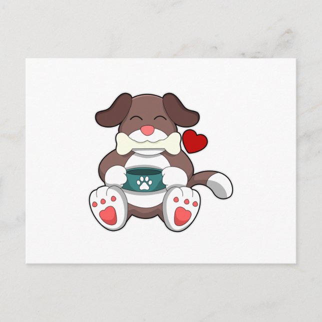 Cartão Postal Cachorro com Osso (Frente)
