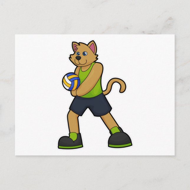 Cartão Postal Cachorro como jogador de voleibol (Frente)