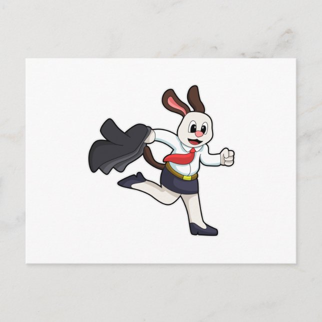 Cartão Postal Cachorro como Secretário com Saia (Frente)