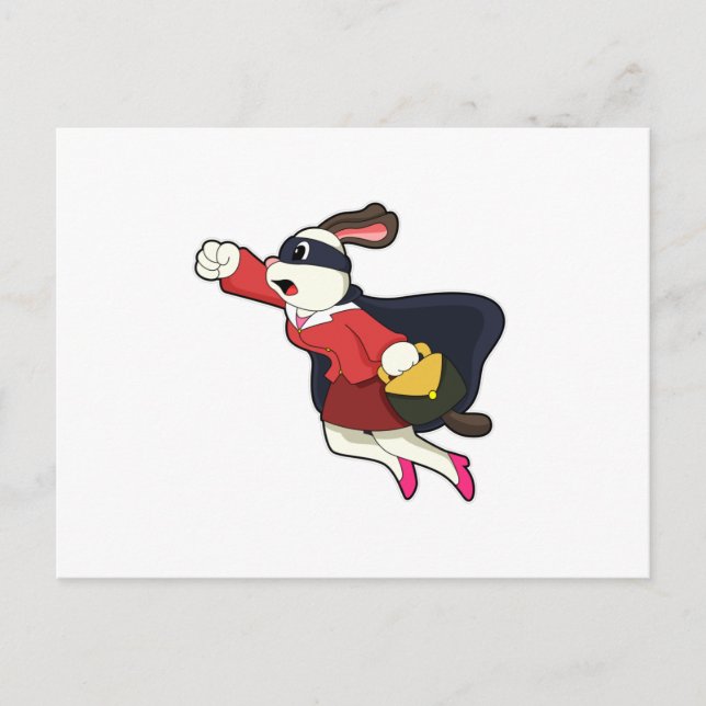 Cartão Postal Cachorro como secretário super-herói (Frente)