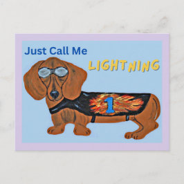 Cartão Postal Cachorro Corrida Dachshund APENAS ME CHAME DE RELÂ