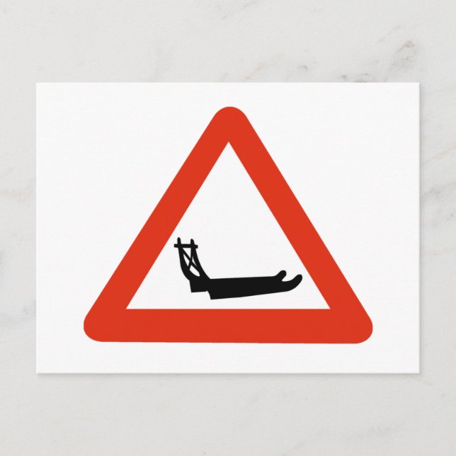 Cartão Postal Cachorro Corta, Sinal de Tráfego, Groenlândia (Frente)