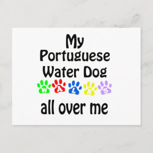 Cartão Postal Cachorro d'água português caminha Design