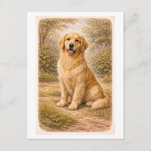 Cartão Postal Cachorro de Água à Moda Antiga