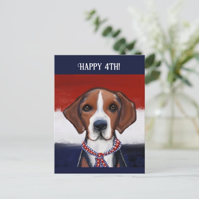 Cartão Postal Cachorro-de-caça-americano (Em pé/Frente)